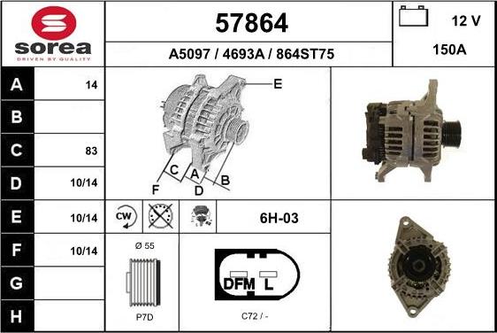 EAI 57864 - Alternator www.molydon.hr