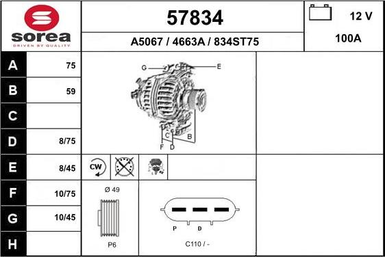 EAI 57834 - Alternator www.molydon.hr