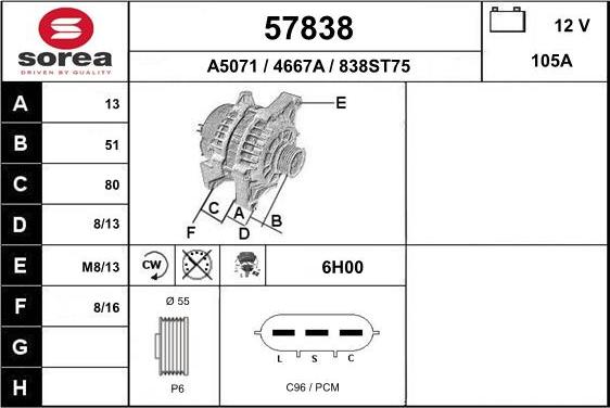 EAI 57838 - Alternator www.molydon.hr