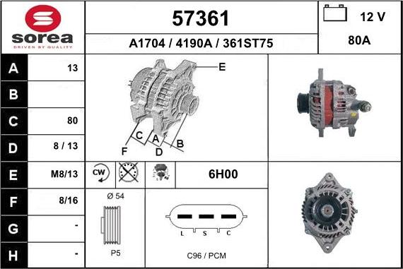 EAI 57361 - Alternator www.molydon.hr