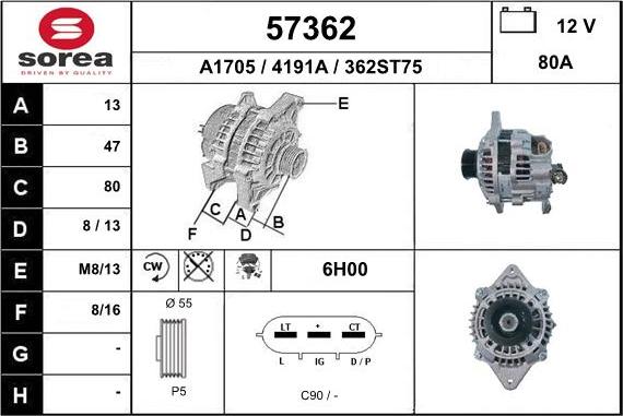 EAI 57362 - Alternator www.molydon.hr