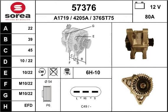 EAI 57376 - Alternator www.molydon.hr