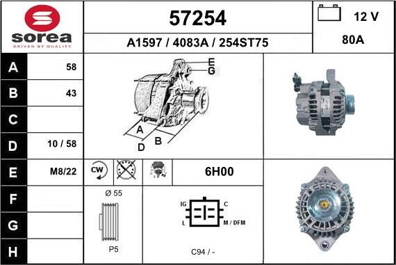 EAI 57254 - Alternator www.molydon.hr