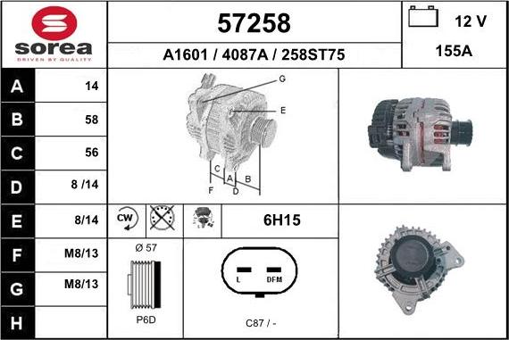 EAI 57258 - Alternator www.molydon.hr