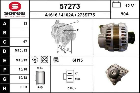 EAI 57273 - Alternator www.molydon.hr