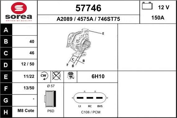 EAI 57746 - Alternator www.molydon.hr