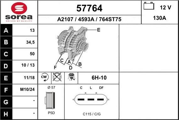 EAI 57764 - Alternator www.molydon.hr