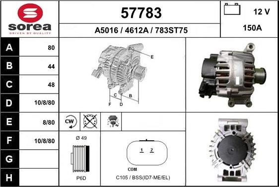 EAI 57783 - Alternator www.molydon.hr