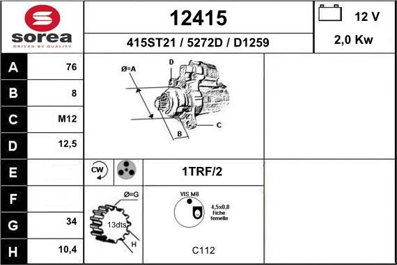 EAI 12415 - Starter www.molydon.hr