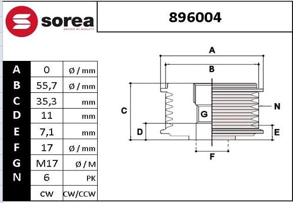 EAI 896004 - Remenica, alternator www.molydon.hr