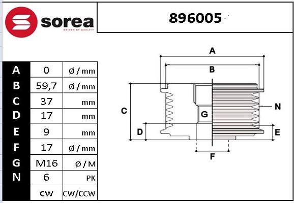 EAI 896005 - Remenica, alternator www.molydon.hr