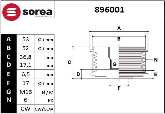 EAI 896001 - Remenica, alternator www.molydon.hr