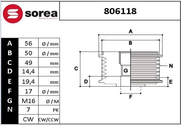 EAI 806118 - Remenica, alternator www.molydon.hr