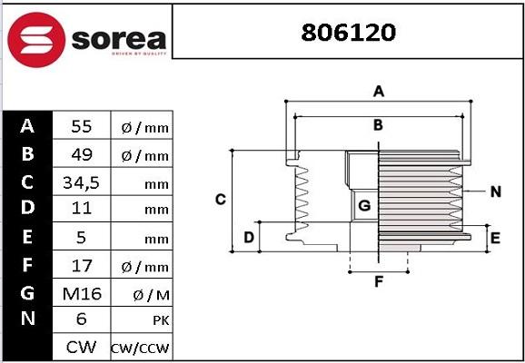 EAI 806120 - Remenica, alternator www.molydon.hr