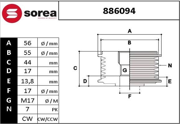 EAI 886094 - Remenica, alternator www.molydon.hr