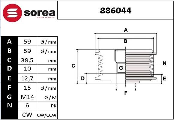 EAI 886044 - Remenica, alternator www.molydon.hr