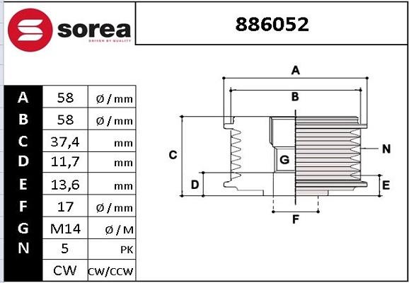 EAI 886052 - Remenica, alternator www.molydon.hr