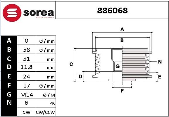 EAI 886068 - Remenica, alternator www.molydon.hr