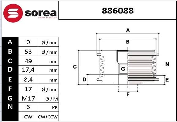 EAI 886088 - Remenica, alternator www.molydon.hr