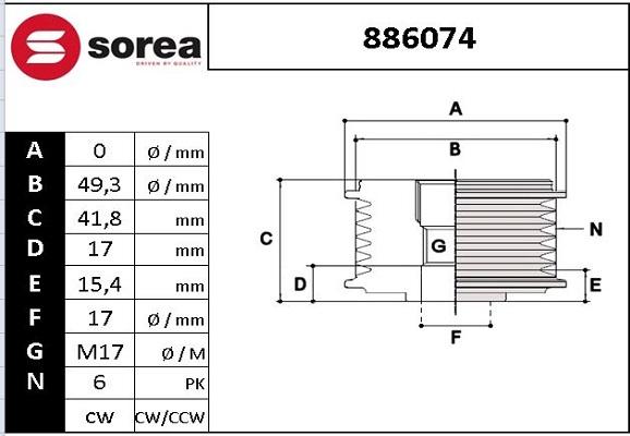 EAI 886074 - Remenica, alternator www.molydon.hr