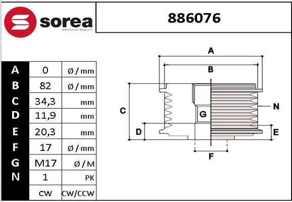 EAI 886076 - Remenica, alternator www.molydon.hr