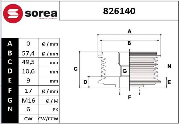 EAI 826140 - Remenica, alternator www.molydon.hr