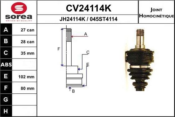 EAI CV24114K - Kardan, Pogonska osovina www.molydon.hr