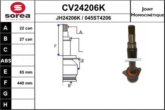 EAI CV24206K - Kardan, Pogonska osovina www.molydon.hr