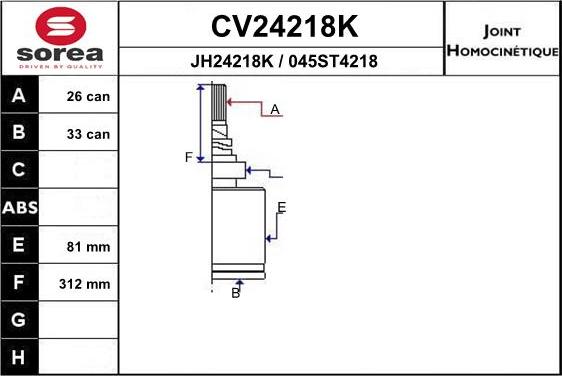 EAI CV24218K - Kardan, Pogonska osovina www.molydon.hr