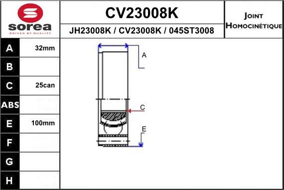 EAI CV23008K - Kardan, Pogonska osovina www.molydon.hr