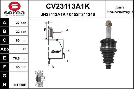 EAI CV23113A1K - Kardan, Pogonska osovina www.molydon.hr