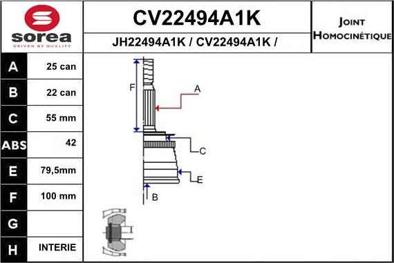 EAI CV22494A1K - Kardan, Pogonska osovina www.molydon.hr