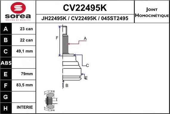 EAI CV22495K - Kardan, Pogonska osovina www.molydon.hr