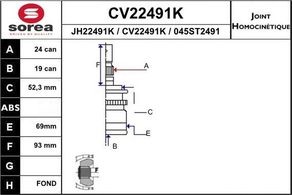 EAI CV22491K - Kardan, Pogonska osovina www.molydon.hr