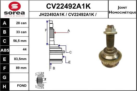 EAI CV22492A1K - Kardan, Pogonska osovina www.molydon.hr