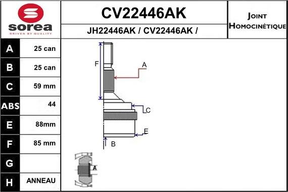 EAI CV22446AK - Kardan, Pogonska osovina www.molydon.hr