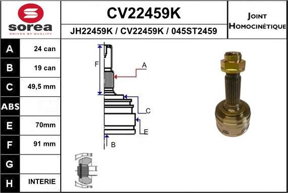 EAI CV22459K - Kardan, Pogonska osovina www.molydon.hr