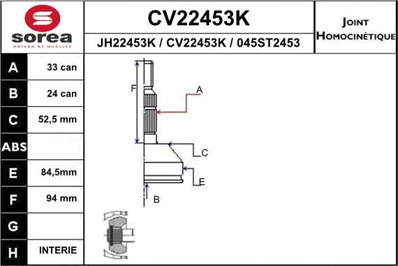 EAI CV22453K - Kardan, Pogonska osovina www.molydon.hr