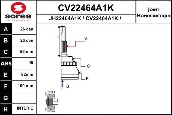 EAI CV22464A1K - Kardan, Pogonska osovina www.molydon.hr