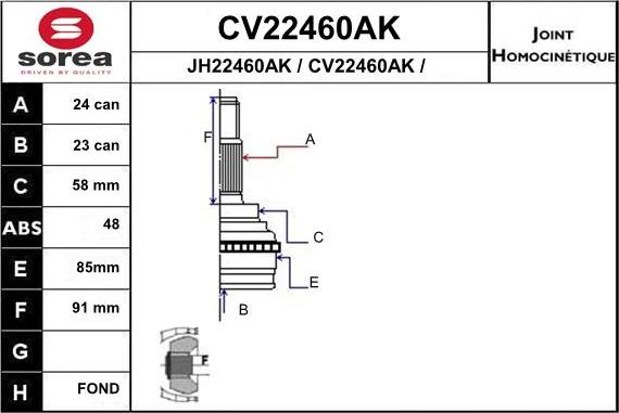 EAI CV22460AK - Kardan, Pogonska osovina www.molydon.hr