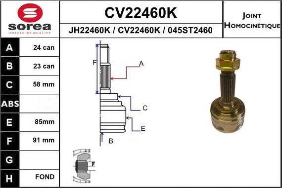 EAI CV22460K - Kardan, Pogonska osovina www.molydon.hr