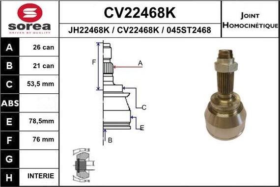 EAI CV22468K - Kardan, Pogonska osovina www.molydon.hr