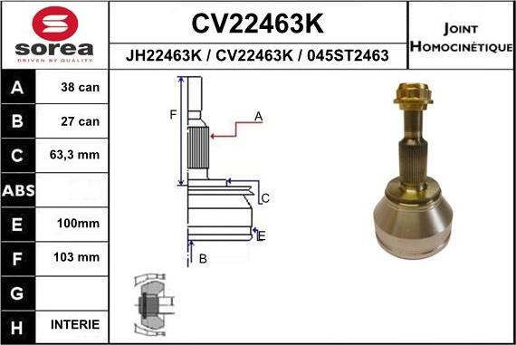 EAI CV22463K - Kardan, Pogonska osovina www.molydon.hr