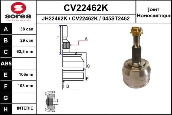 EAI CV22462K - Kardan, Pogonska osovina www.molydon.hr