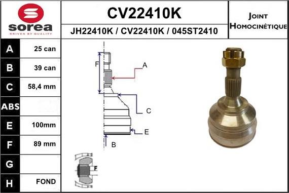 EAI CV22410K - Kardan, Pogonska osovina www.molydon.hr