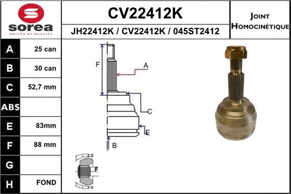 EAI CV22412K - Kardan, Pogonska osovina www.molydon.hr