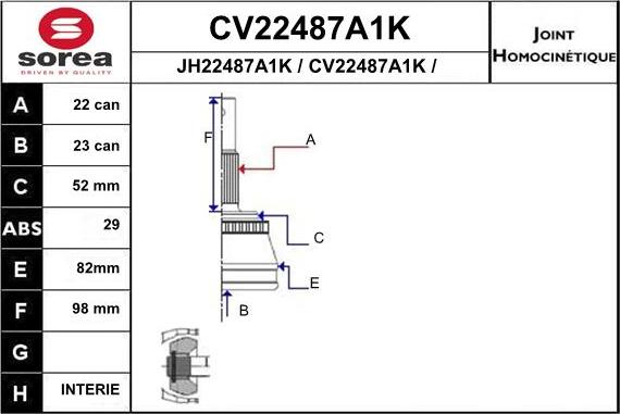 EAI CV22487A1K - Kardan, Pogonska osovina www.molydon.hr