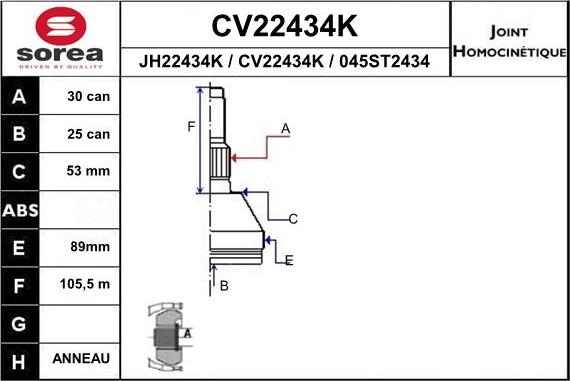 EAI CV22434K - Kardan, Pogonska osovina www.molydon.hr