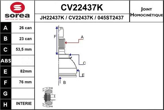 EAI CV22437K - Kardan, Pogonska osovina www.molydon.hr