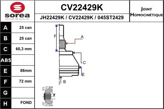 EAI CV22429K - Kardan, Pogonska osovina www.molydon.hr